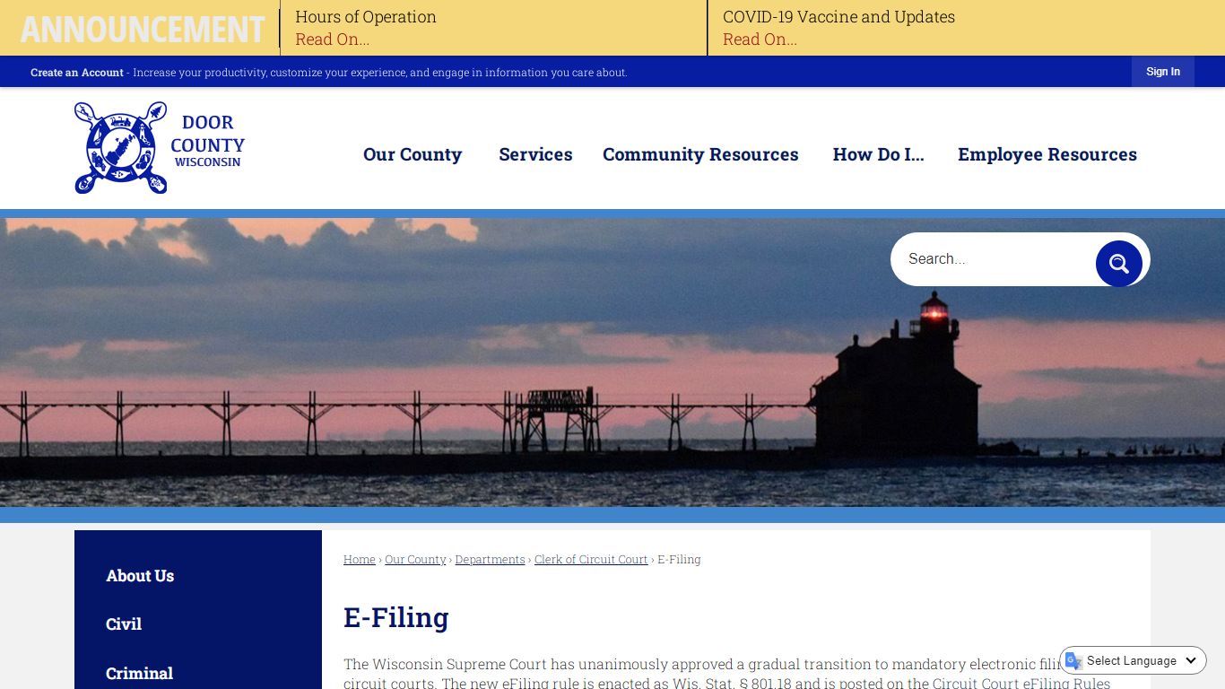 E-Filing | Door County, WI